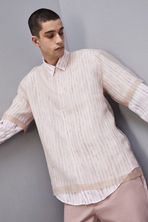 Patrizia Pepe Boxy Short Sleeve T-shirt With Raw Cut Hem Rosa | 3540-XNEGV