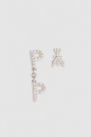 Patrizia Pepe Brass And Glass Earrings Prateadas | 3065-YBLJR
