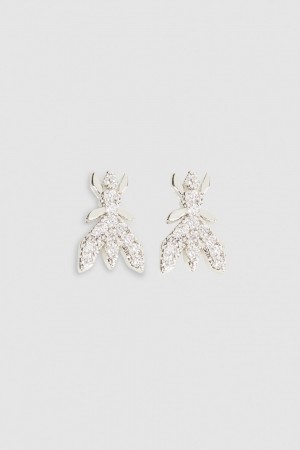 Patrizia Pepe Brass Earrings Prateadas | 8924-MBQNV