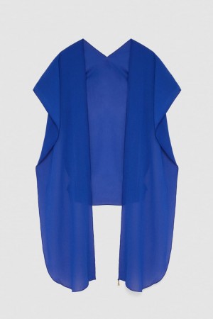 Patrizia Pepe Crepe Stole With Fly Detail On The Tip Luz Azuis | 2841-OELSM
