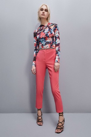 Patrizia Pepe Essential Cigarette Pants Rosa | 5072-WBKSC