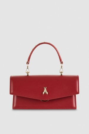 Patrizia Pepe Fly Bamby Leather Shoulder Bag Vermelhas | 5790-LVQRW