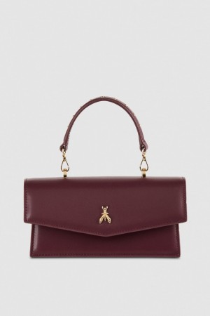 Patrizia Pepe Fly Bamby Leather Shoulder Bag Roxo | 2981-VFJWA