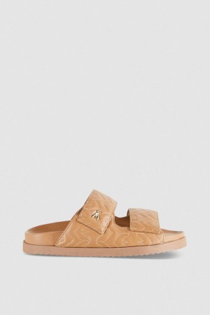 Patrizia Pepe Fly Slippers Monogram Bege | 4729-EUGYP
