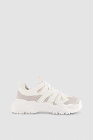 Patrizia Pepe Leather Running Sneakers Branco | 3547-OBJYC