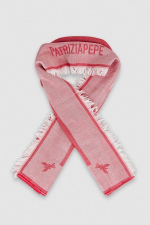 Patrizia Pepe Logo Print Scarf Rosa | 8726-YCWGA
