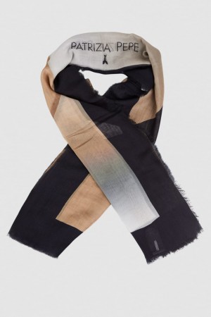 Patrizia Pepe Multi-fly Print Scarf Bege | 9471-JRBAH