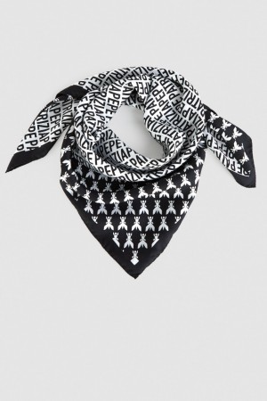 Patrizia Pepe Printed Silk Neckerchief Branco | 1682-PFDEH