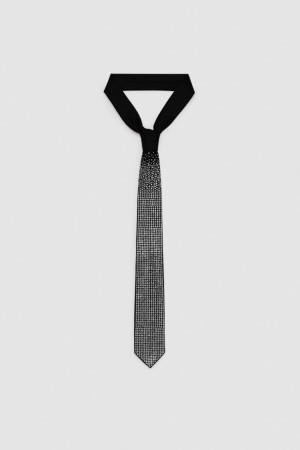 Patrizia Pepe Rhinestone Tie Pretas | 9348-GKXFT